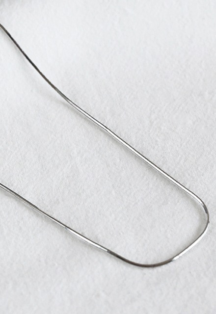 아르겐 - 1mm 얇은 사각 스네이크 뱀줄 체인 실버925 은목걸이줄