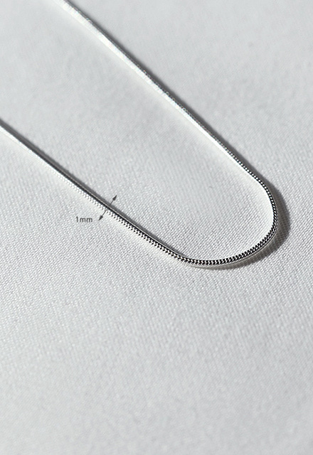아르겐 - 1mm 원형 스네이크 실버 925 은 체인 목걸이줄