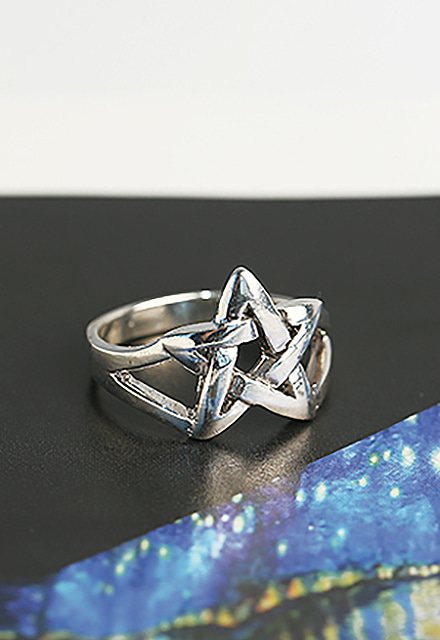 라지 스타 별 모양 실버925 은 반지